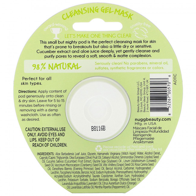 Nugg, Deep Clean Cleansing Gel Mask, 0.33 fl oz (10 ml) Nugg, Deep Clean Cleansing Gel Mask, 0.33 fl oz (10 ml)