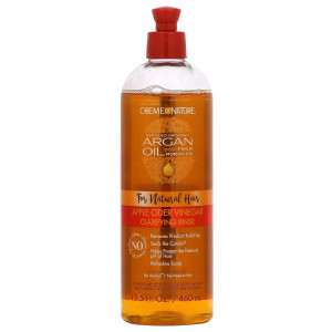 Creme Of Nature, Сертифицированное натуральное аргановое масло из Марокко, очищающее ополаскивание с яблочным уксусом, 460 мл (15,5 жидк. Унции)