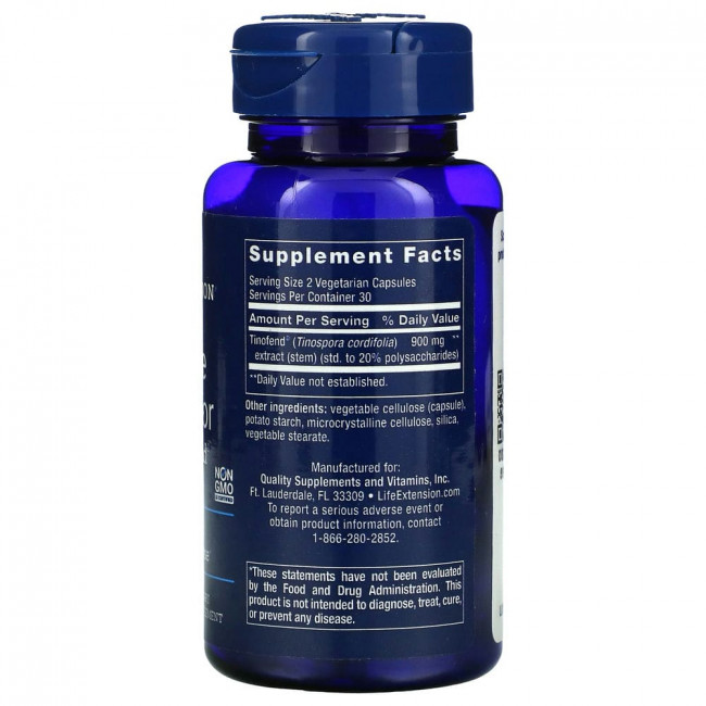 Life Extension, Tinofend, иммуномодулятор, 60 растительных капсул Life Extension, Tinofend, иммуномодулятор, 60 растительных капсул