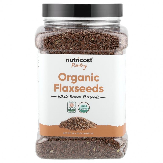 Nutricost, Pantry, органические семена льна, 907 г (32,4 унции) Nutricost, Pantry, органические семена льна, 907 г (32,4 унции)