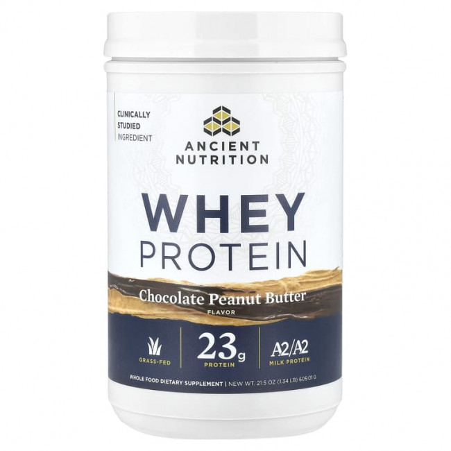 Ancient Nutrition, Сывороточный протеин, шоколадно-арахисовая паста, 609,01 г (1,34 фунта) Ancient Nutrition, Сывороточный протеин, шоколадно-арахисовая паста, 609,01 г (1,34 фунта)