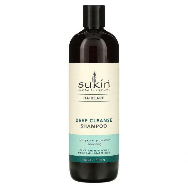 Sukin, Haircare, шампунь для глубокого очищения, для жирной и скопившейся кожи головы, 500 мл (16,9 жидк. Унции)