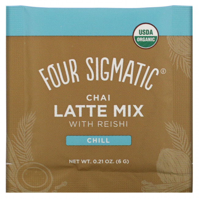 Four Sigmatic, Смесь чайного латте с рейши, 10 пакетиков по 0,21 унции (6 г) каждый Four Sigmatic, Смесь чайного латте с рейши, 10 пакетиков по 0,21 унции (6 г) каждый