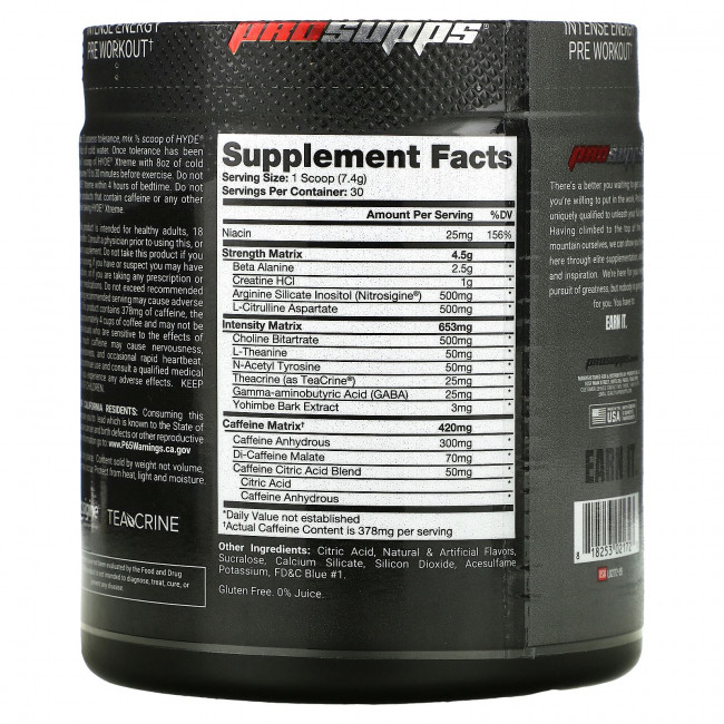 ProSupps, Mr. Hyde, Nitro X, предтренировочный комплекс со вкусом мороженого из голубой малины, 222 г (7,8 унции) ProSupps, Mr. Hyde, Nitro X, предтренировочный комплекс со вкусом мороженого из голубой малины, 222 г (7,8 унции)