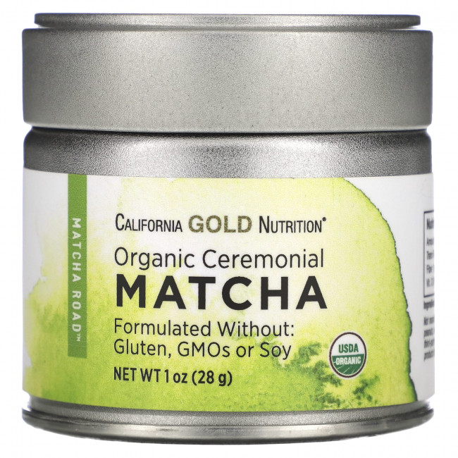 California Gold Nutrition, MATCHA ROAD, органический церемониальный чай матча, 28 г (1 унция) California Gold Nutrition, MATCHA ROAD, органический церемониальный чай матча, 28 г (1 унция)