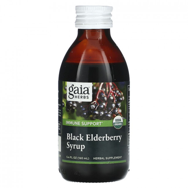 Gaia Herbs, Сироп из черной бузины, 160 мл (5,4 жидк. унций)