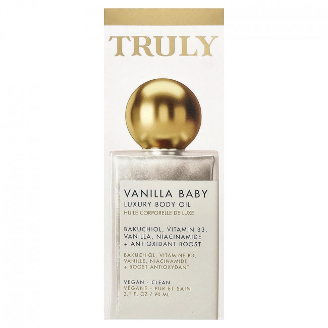 Truly Beauty, Vanilla Baby Luxury Body Oil, 3.1 fl oz (90 ml) Truly Beauty, Vanilla Baby Luxury Body Oil, 3.1 fl oz (90 ml)