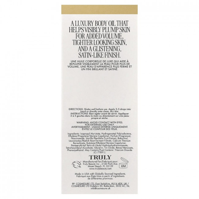 Truly Beauty, Vanilla Baby Luxury Body Oil, 3.1 fl oz (90 ml) Truly Beauty, Vanilla Baby Luxury Body Oil, 3.1 fl oz (90 ml)