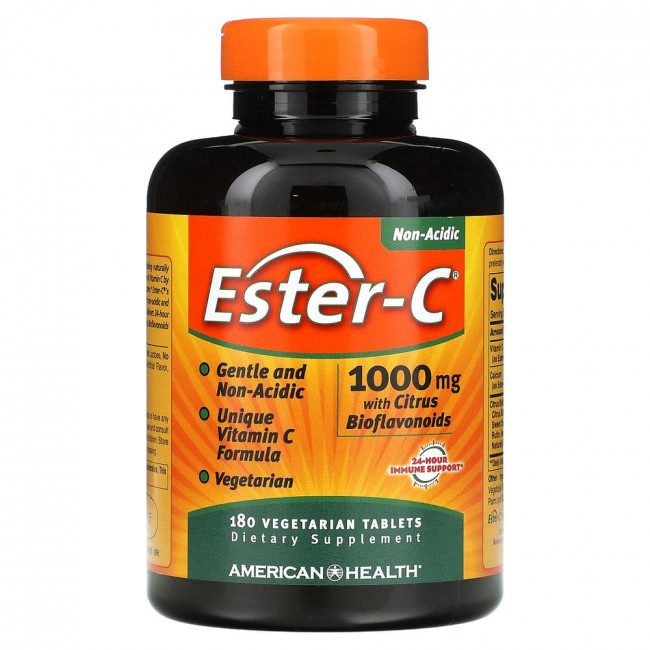 American Health, Ester-C с цитрусовыми биофлавоноидами, 1000 мг, 180 вегетарианских таблеток American Health, Ester-C с цитрусовыми биофлавоноидами, 1000 мг, 180 вегетарианских таблеток