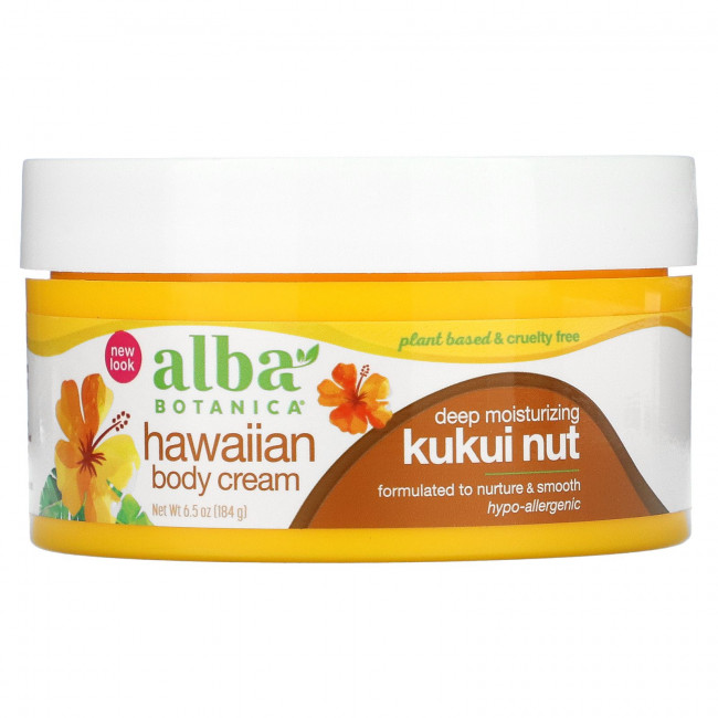 Alba Botanica, Гавайский крем для тела, орех кукуи, 184 г (6,5 унции) Alba Botanica, Гавайский крем для тела, орех кукуи, 184 г (6,5 унции)