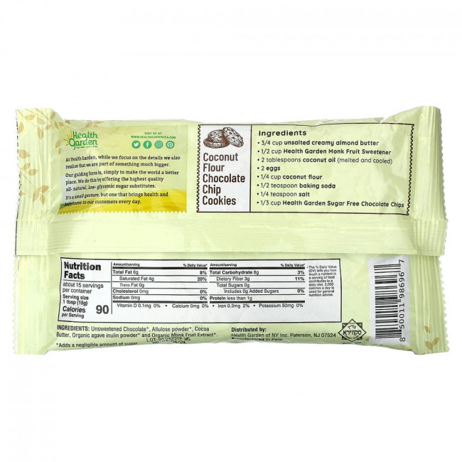 Health Garden, Chocolate Chips, Sugar-Free, 8 oz (227 g)
