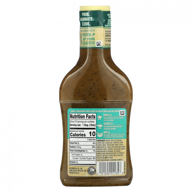 Lawry's, Marinade, White Wine Vinaigrette, 12 fl oz (354 ml)