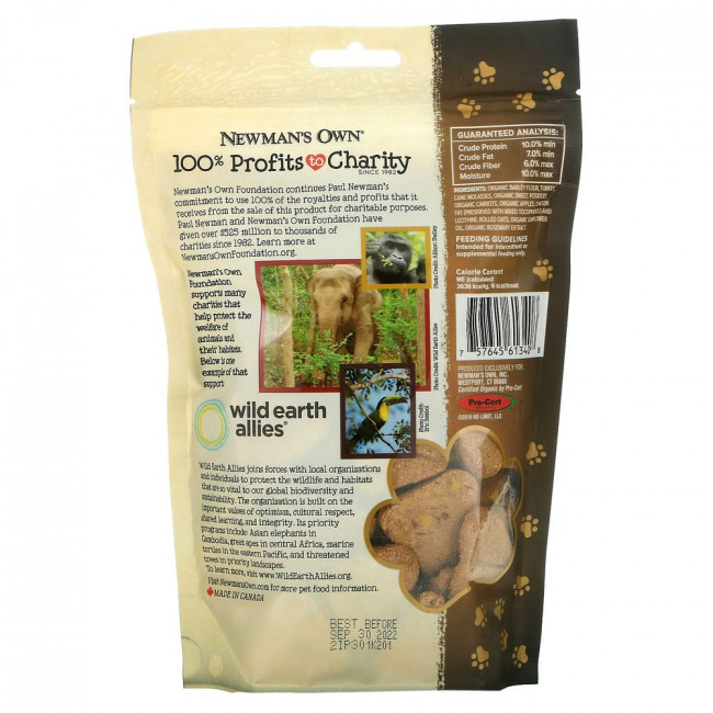 Newman's Own Organics, Собачье печенье, индейка и батат, 284 г (10 унций) Newman's Own Organics, Собачье печенье, индейка и батат, 284 г (10 унций)