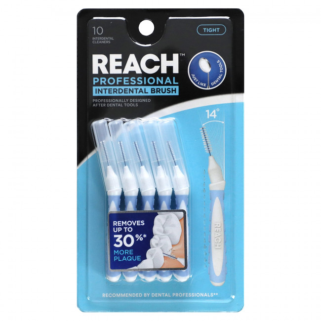Reach, Professional Interdental Brush, Tight, 10 Interdental Cleaners Reach, Professional Interdental Brush, Tight, 10 Interdental Cleaners