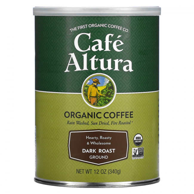 Cafe Altura, органический кофе, молотый, темная обжарка, 340 г (12 унций) Cafe Altura, органический кофе, молотый, темная обжарка, 340 г (12 унций)