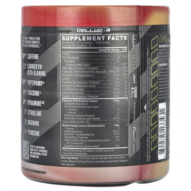 Cellucor, C4 Ultimate, Pre-Workout, Hawaiian Punch® Fruit Juicy Red®, 14.3 oz (406 g) Cellucor, C4 Ultimate, Pre-Workout, Hawaiian Punch® Fruit Juicy Red®, 14.3 oz (406 g)