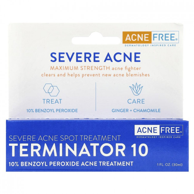 ACNE FREE, Terminator 10, средство для точечного лечения сильных угревых высыпаний, 30 мл (1 жидкая унция) ACNE FREE, Terminator 10, средство для точечного лечения сильных угревых высыпаний, 30 мл (1 жидкая унция)