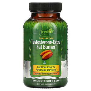 Irwin Naturals, Testosterone-Extra Fat Burner, 60 мягких таблеток Irwin Naturals, Testosterone-Extra Fat Burner, 60 мягких таблеток