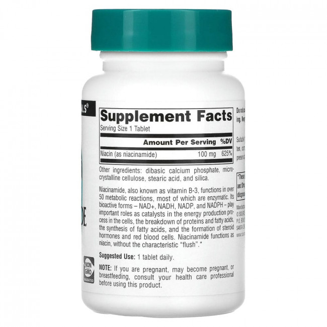 Source Naturals, Никотинамид B-3, 100 мг, 250 таблеток