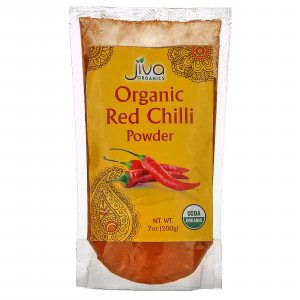 Jiva Organics, Органический порошок из красного перца чили, 200 г (7 унций)