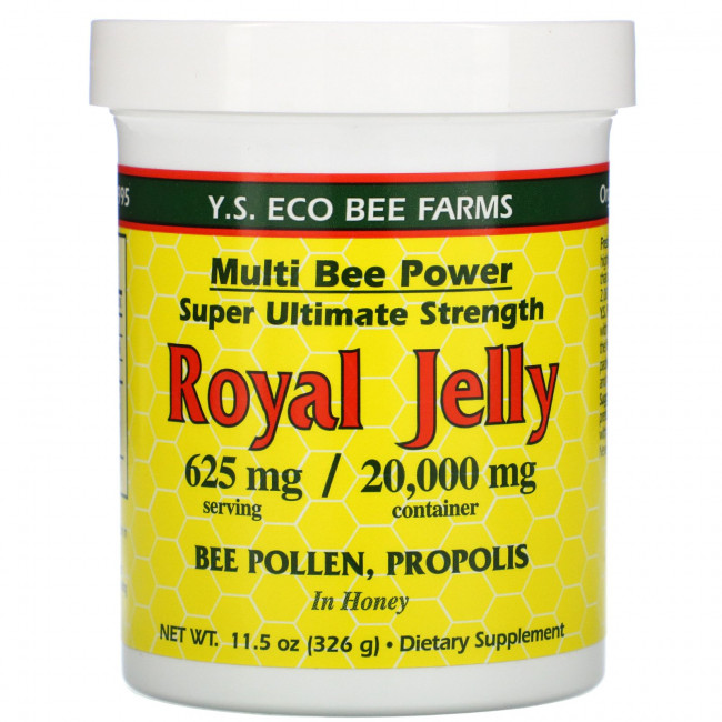 Y.S. Eco Bee Farms, Маточное молочко, 625 мг, 326 г (11,5 унции) Y.S. Eco Bee Farms, Маточное молочко, 625 мг, 326 г (11,5 унции)