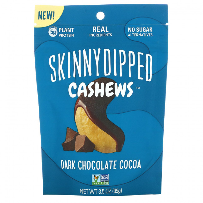 SkinnyDipped, Кешью, темный шоколад и какао, 99 г (3,5 унции) SkinnyDipped, Кешью, темный шоколад и какао, 99 г (3,5 унции)