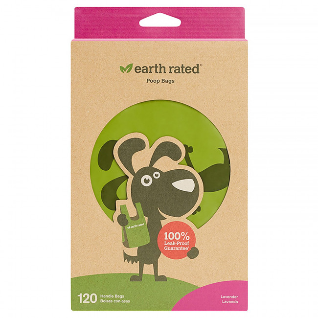 Earth Rated, пакеты для уборки за собаками, с ручками, с запахом лаванды, 120 пакетов Earth Rated, пакеты для уборки за собаками, с ручками, с запахом лаванды, 120 пакетов