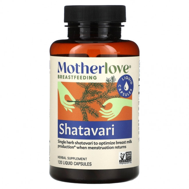 Motherlove, шатавари для грудного вскармливания, 120 капсул с жидкостью Motherlove, шатавари для грудного вскармливания, 120 капсул с жидкостью