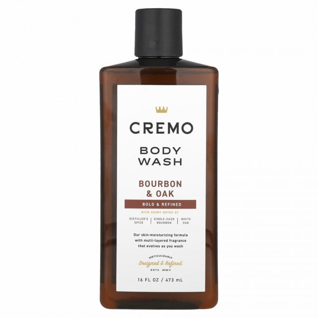 Cremo, All Season, гель для душа, № 8, бурбон и дуб, 473 мл (16 жидк. Унций) Cremo, All Season, гель для душа, № 8, бурбон и дуб, 473 мл (16 жидк. Унций)