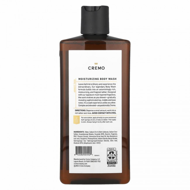 Cremo, All Season, гель для душа, № 8, бурбон и дуб, 473 мл (16 жидк. Унций) Cremo, All Season, гель для душа, № 8, бурбон и дуб, 473 мл (16 жидк. Унций)
