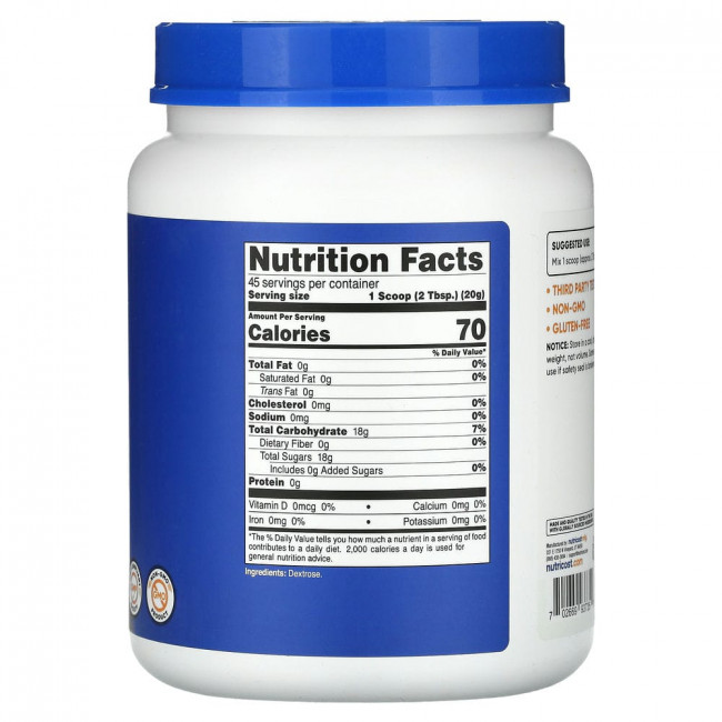 Nutricost, Dextrose, Unflavored, 32.4 oz (907 g)