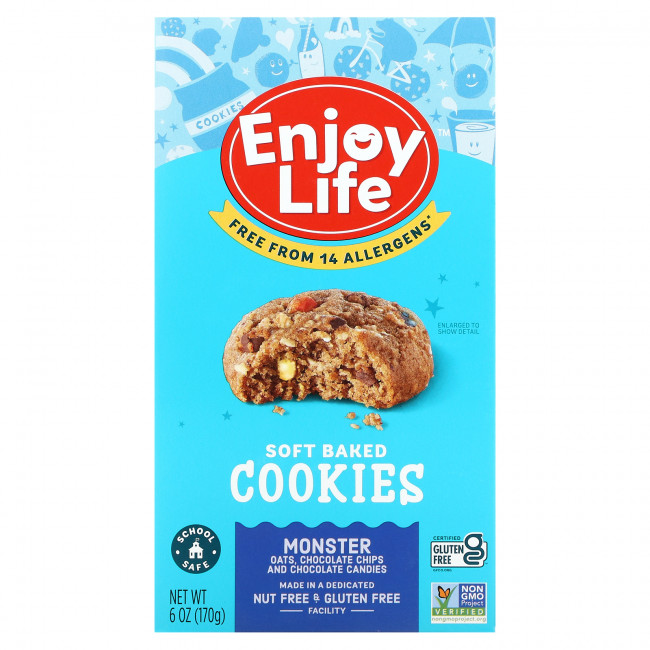 Enjoy Life Foods, Мягкое печенье, Monster, 170 г (6 унций) Enjoy Life Foods, Мягкое печенье, Monster, 170 г (6 унций)