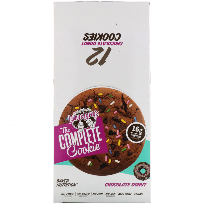 Lenny & Larry's, The COMPLETE Cookie, шоколадный пончик, 12 видов печенья, 113 г (4 унции) Lenny & Larry's, The COMPLETE Cookie, шоколадный пончик, 12 видов печенья, 113 г (4 унции)