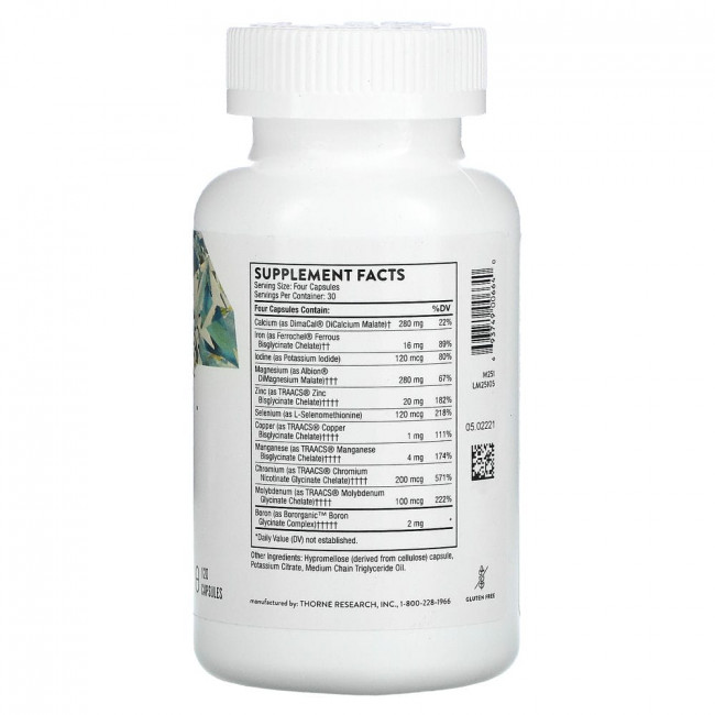 Thorne Research, BioMins, с медью и железом, 120 капсул Thorne Research, BioMins, с медью и железом, 120 капсул