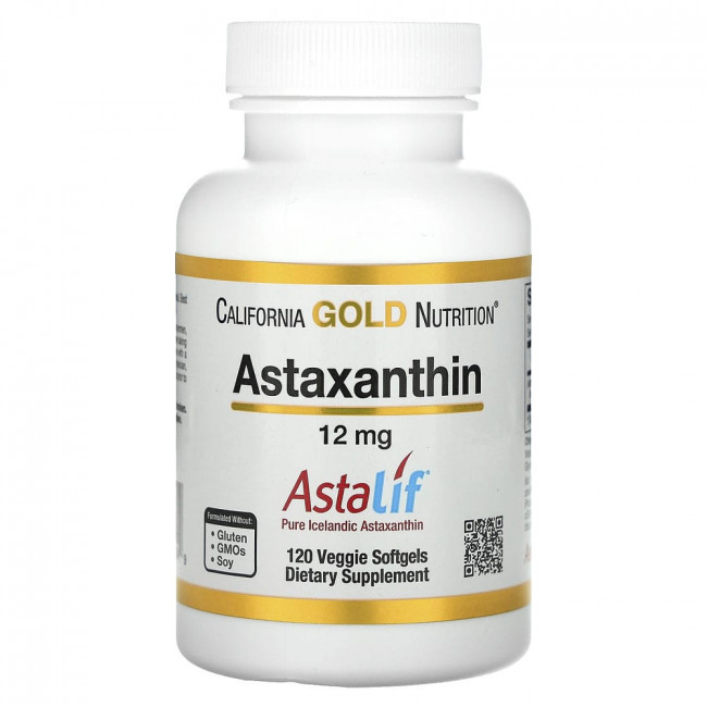 California Gold Nutrition, AstaLif, чистый исландский астаксантин, 12 мг, 120 растительных мягких таблеток California Gold Nutrition, AstaLif, чистый исландский астаксантин, 12 мг, 120 растительных мягких таблеток
