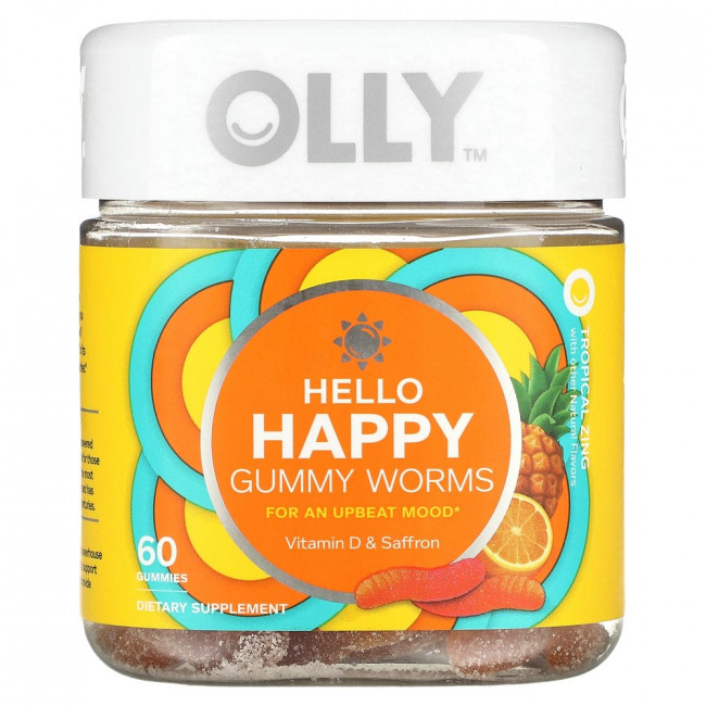 OLLY, Hello Happy, жевательные мармеладки, тропический зинг, 60 жевательных таблеток