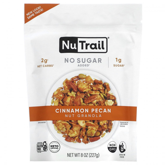 NuTrail, Ореховая гранола, корица и пекан, 227 г (8 унций) NuTrail, Ореховая гранола, корица и пекан, 227 г (8 унций)