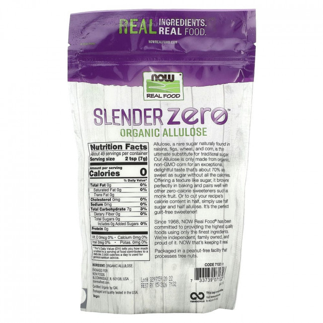 NOW Foods, Slender Zero, Organic Allulose, 12 oz (340 g)