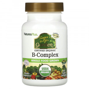 NaturesPlus, Source of Life Garden, сертифицированный органический комплекс витаминов группы B, 60 растительных капсул NaturesPlus, Source of Life Garden, сертифицированный органический комплекс витаминов группы B, 60 растительных капсул