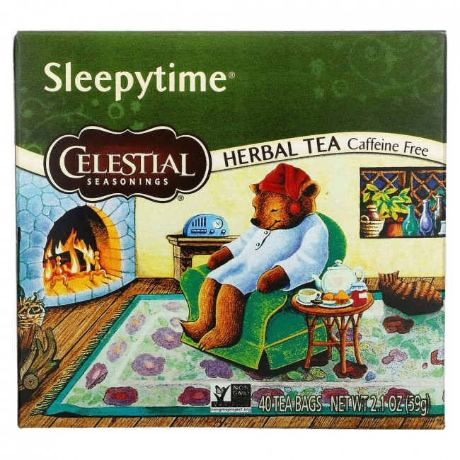 Celestial Seasonings, Sleepytime, травяной чай, без кофеина, 40 чайных пакетиков, 59 г (2,1 унции) Celestial Seasonings, Sleepytime, травяной чай, без кофеина, 40 чайных пакетиков, 59 г (2,1 унции)