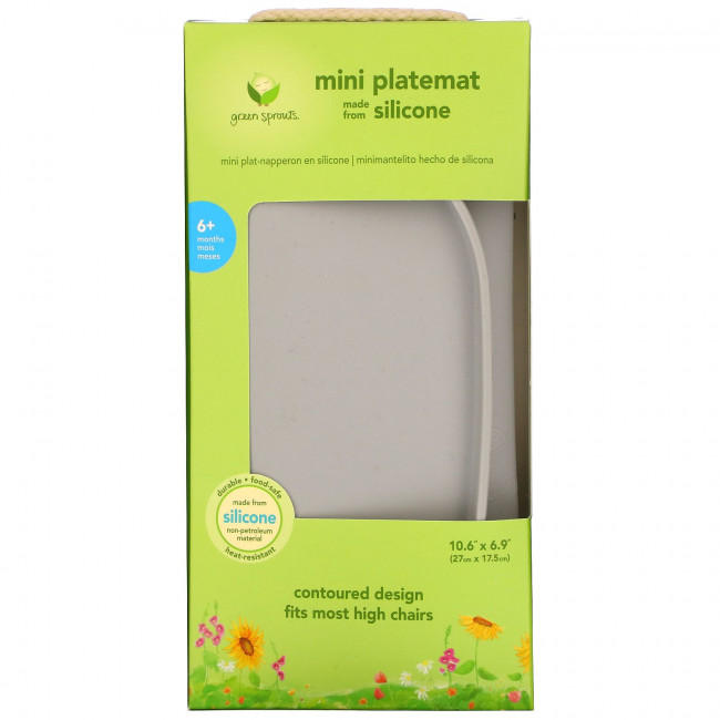 Green Sprouts, Подносик для мини-тарелок, для детей от 6 месяцев, серый, 1 шт. Green Sprouts, Подносик для мини-тарелок, для детей от 6 месяцев, серый, 1 шт.