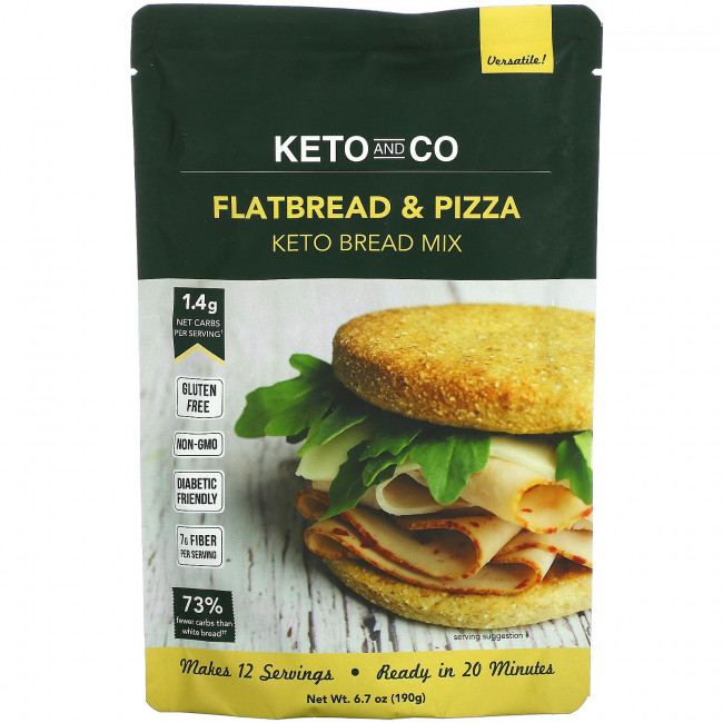 Keto and Co, Flatbread & Pizza, Keto Bread Mix, 6.7 oz (190 g) Keto and Co, Flatbread & Pizza, Keto Bread Mix, 6.7 oz (190 g)