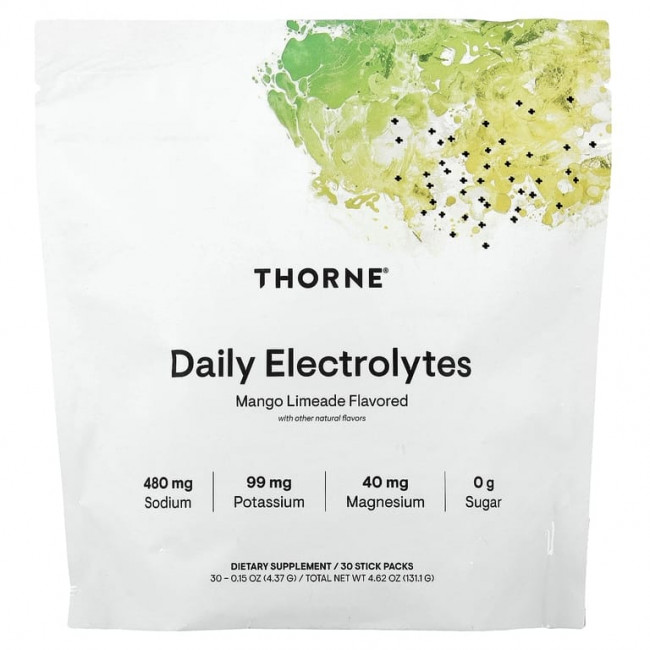 Thorne, ежедневные электролиты, со вкусом манго и лаймада, 30 пакетиков по 4,37 г (0,15 унции) Thorne, ежедневные электролиты, со вкусом манго и лаймада, 30 пакетиков по 4,37 г (0,15 унции)