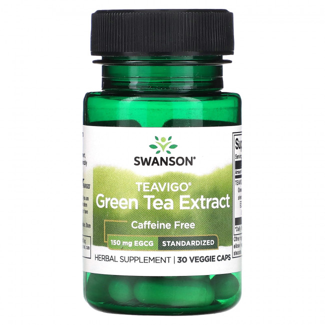 Swanson, Экстракт зеленого чая Teavigo, 150 мг, 30 растительных капсул Swanson, Экстракт зеленого чая Teavigo, 150 мг, 30 растительных капсул