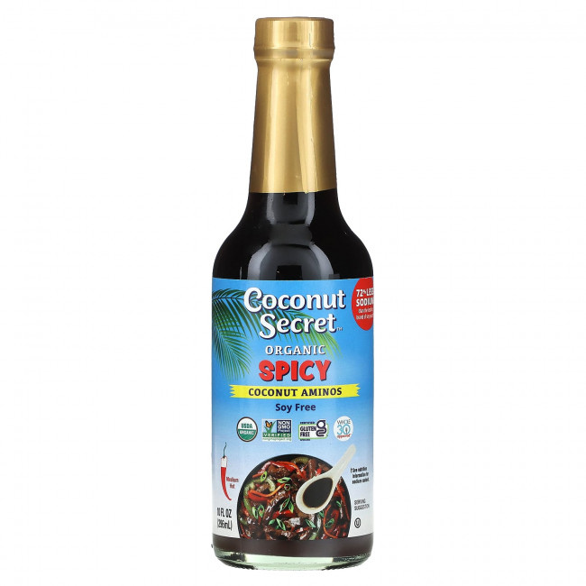 Coconut Secret, Органический пряный соус с кокосовыми аминокислотами, средней остроты, 296 мл (10 жидк. Унций) Coconut Secret, Органический пряный соус с кокосовыми аминокислотами, средней остроты, 296 мл (10 жидк. Унций)