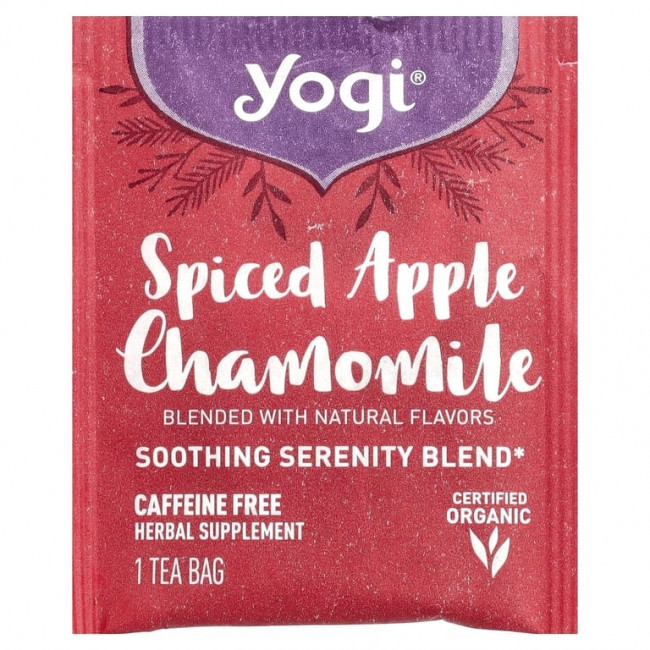 Yogi Tea, пряное яблоко и ромашка, без кофеина, 16 чайных пакетиков, 29 г (1,02 унции) Yogi Tea, пряное яблоко и ромашка, без кофеина, 16 чайных пакетиков, 29 г (1,02 унции)