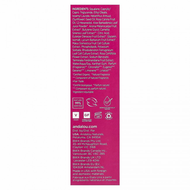 Andalou Naturals, Успокаивающее масло сквалана, 1000 роз, 30 мл (1 жидк. Унция) Andalou Naturals, Успокаивающее масло сквалана, 1000 роз, 30 мл (1 жидк. Унция)