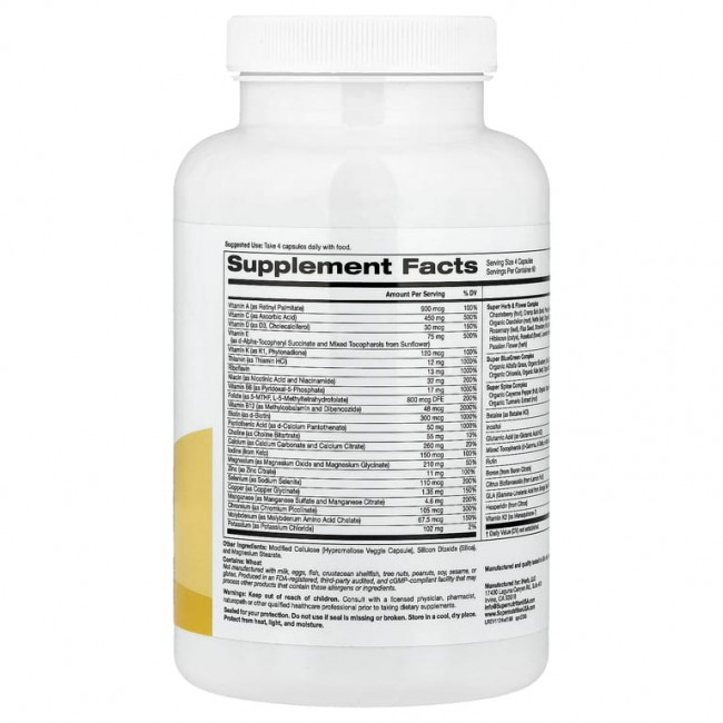 Super Nutrition, мультивитамины для женщин, с растительными компонентами, зеленью, специями и витамином A для поддержки баланса, без железа, 240 растительных капсул Super Nutrition, мультивитамины для женщин, с растительными компонентами, зеленью, специями и витамином A для поддержки баланса, без железа, 240 растительных капсул