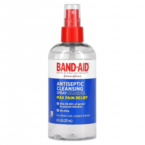 Band Aid, Антисептический очищающий спрей, максимальное обезболивание, 237 мл (8 жидк. Унций)