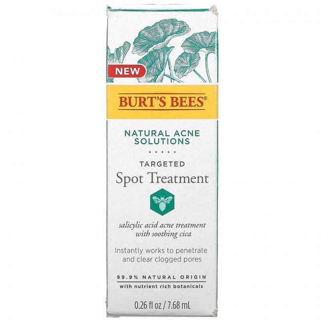 Burt's Bees, Natural Acne Solutions, целенаправленное средство для лечения пятен, 7,68 мл (0,26 жидк. Унции) Burt's Bees, Natural Acne Solutions, целенаправленное средство для лечения пятен, 7,68 мл (0,26 жидк. Унции)